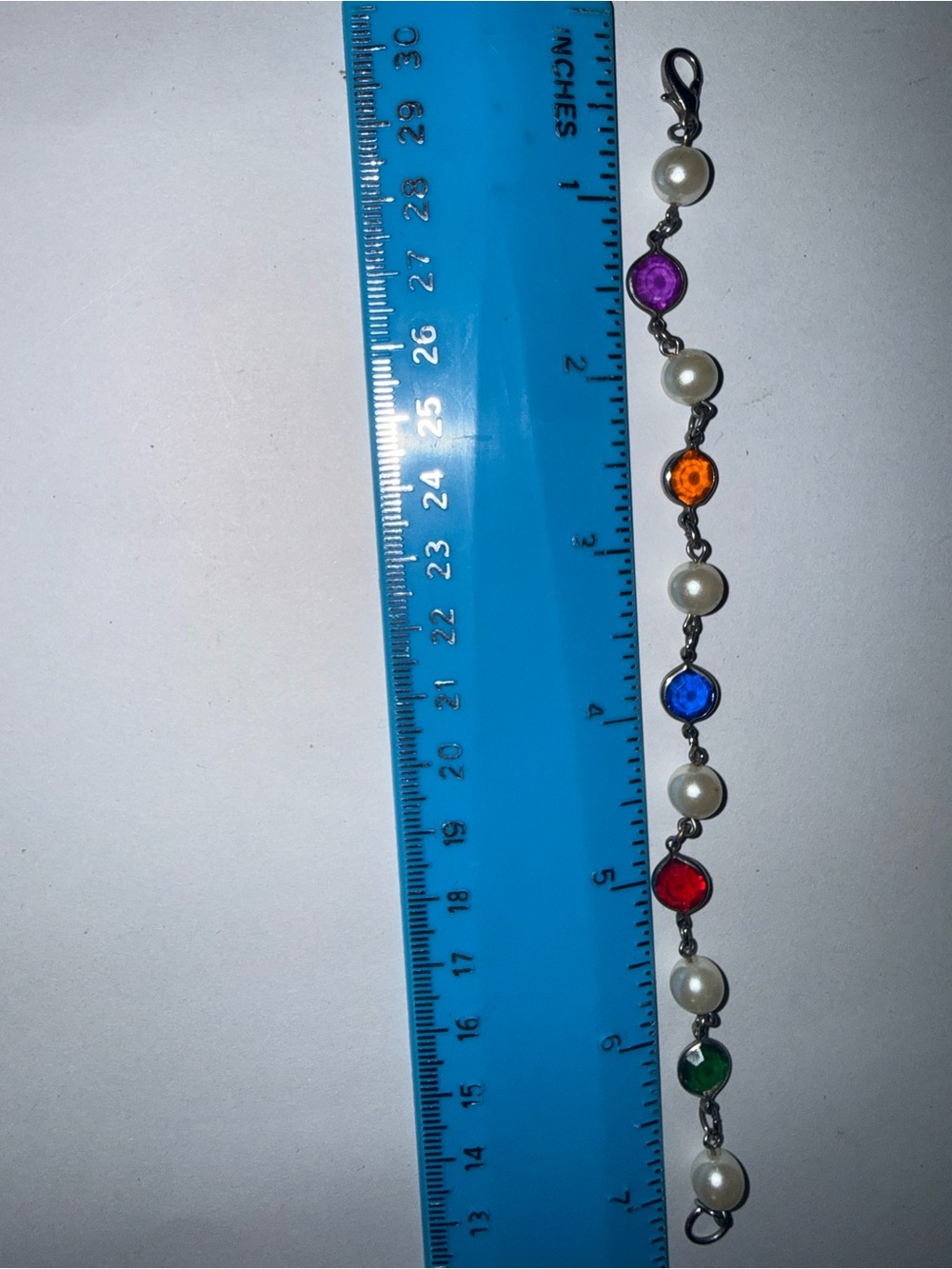 Multicolor Crystal & Pearl Link Bracelet - Women Jewelry